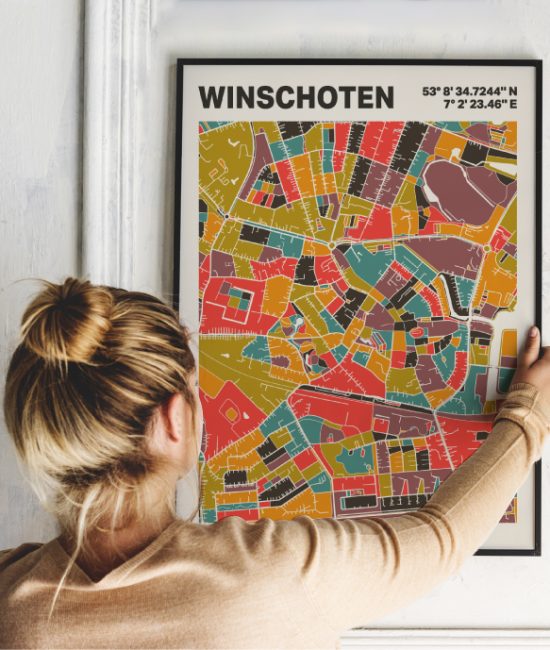 Plattegrond poster Licht Winschoten mozaiek stl 07 1 | Funky Fellow