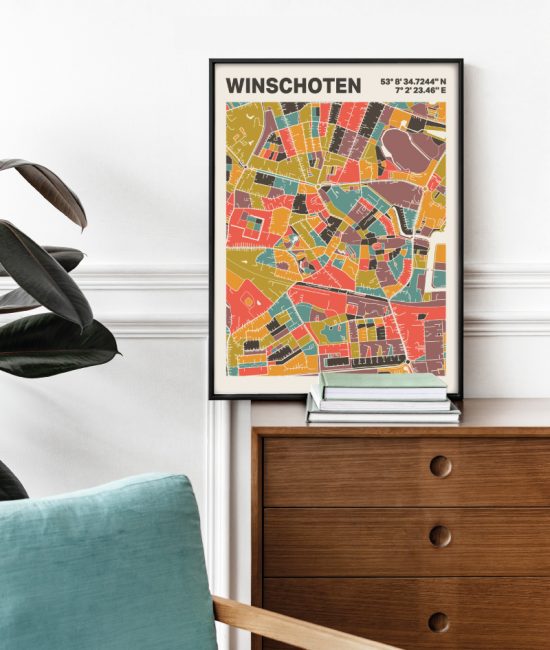 Plattegrond poster Licht Winschoten mozaiek stl 07 2 | Funky Fellow