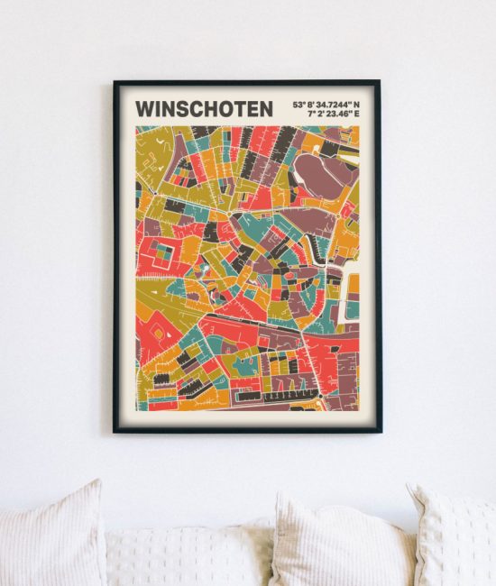 Plattegrond poster Licht Winschoten mozaiek stl 07 5 | Funky Fellow