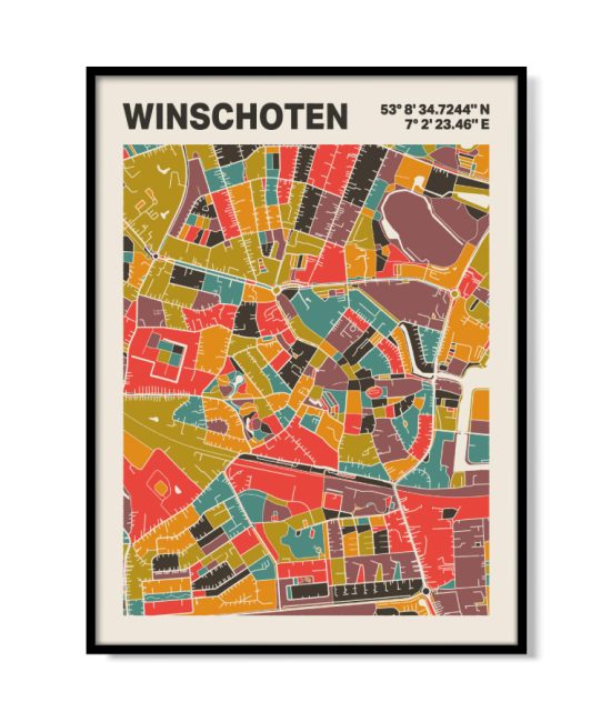 Plattegrond poster Licht Winschoten mozaiek stl 07 | Funky Fellow