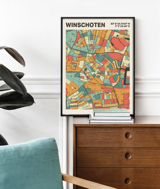 Plattegrond poster Licht Winschoten mozaiek stl 08 2 | Funky Fellow