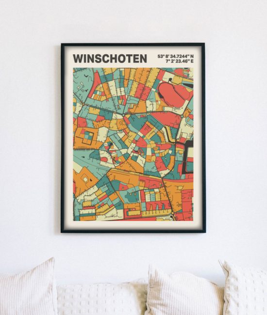 Plattegrond poster Licht Winschoten mozaiek stl 08 5 | Funky Fellow
