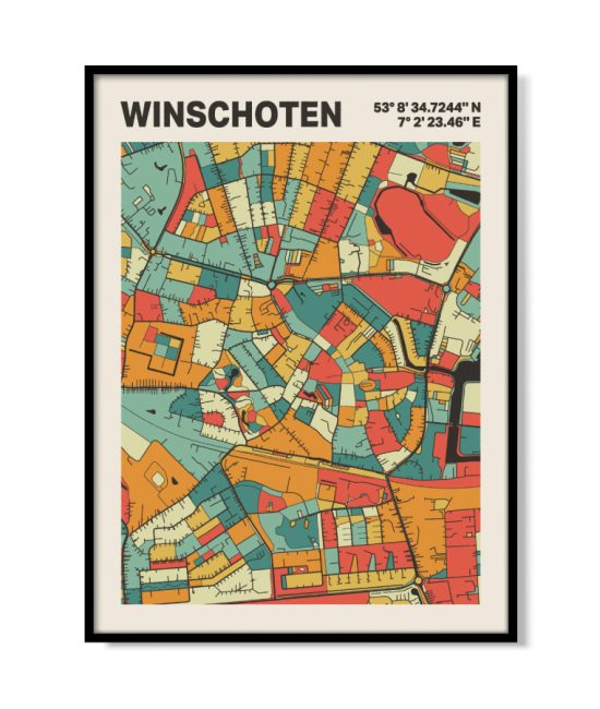 Plattegrond poster Licht Winschoten mozaiek stl 08 | Funky Fellow