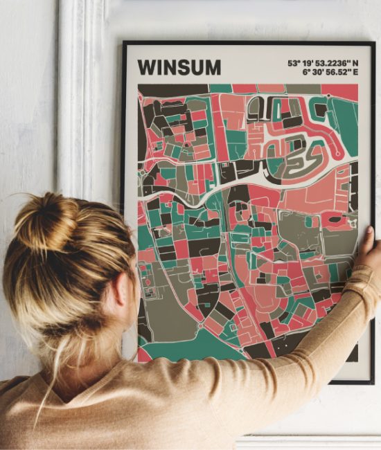 Plattegrond poster Licht Winsum mozaiek stl 02 1 | Funky Fellow