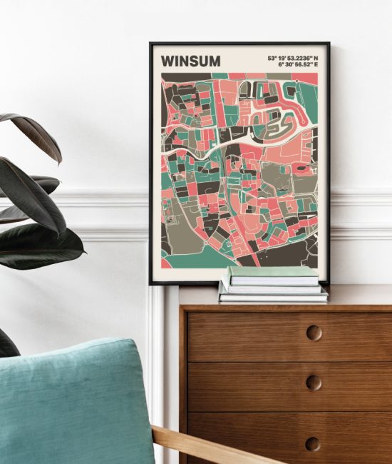 Plattegrond poster Licht Winsum mozaiek stl 02 2 | Funky Fellow