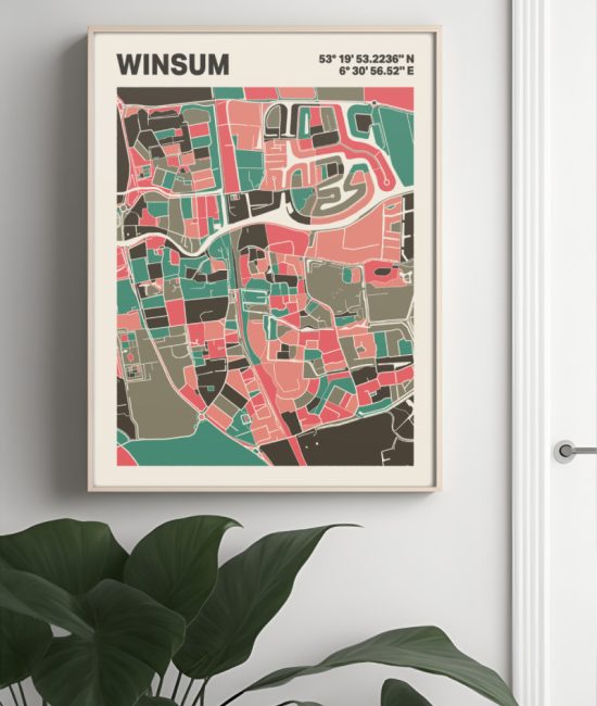 Plattegrond poster Licht Winsum mozaiek stl 02 4 | Funky Fellow
