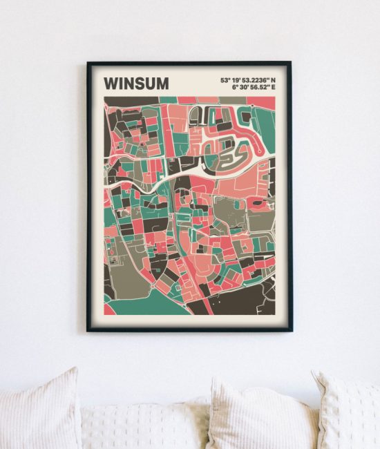 Plattegrond poster Licht Winsum mozaiek stl 02 5 | Funky Fellow