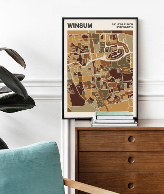 Plattegrond poster Licht Winsum mozaiek stl 03 2 | Funky Fellow