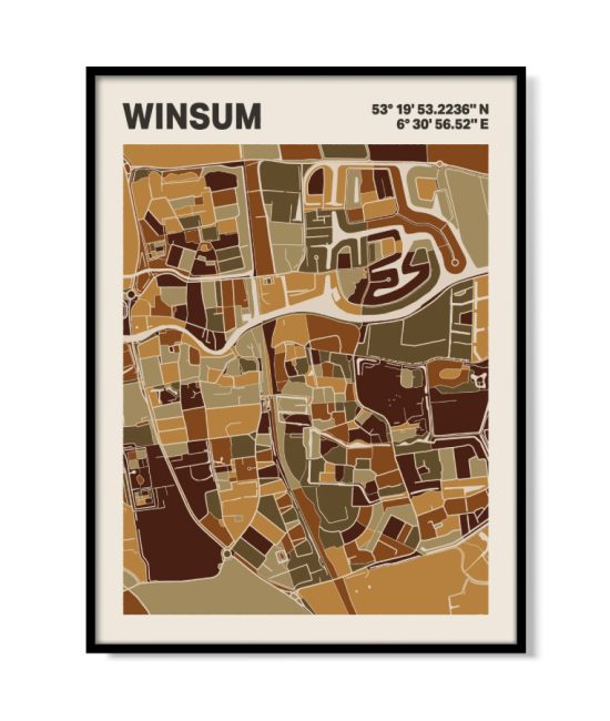 Plattegrond poster Licht Winsum mozaiek stl 03 | Funky Fellow