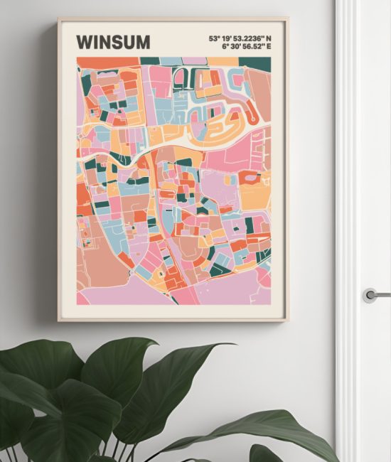 Plattegrond poster Licht Winsum mozaiek stl 04 4 | Funky Fellow