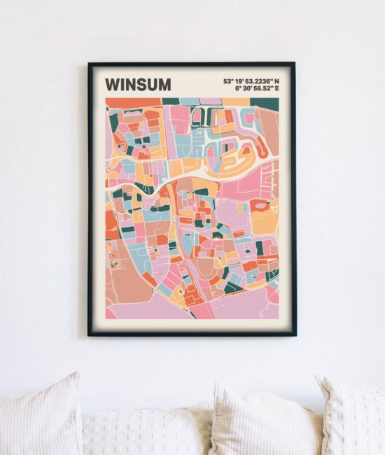 Plattegrond poster Licht Winsum mozaiek stl 04 5 | Funky Fellow
