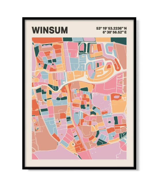 Plattegrond poster Licht Winsum mozaiek stl 04 | Funky Fellow