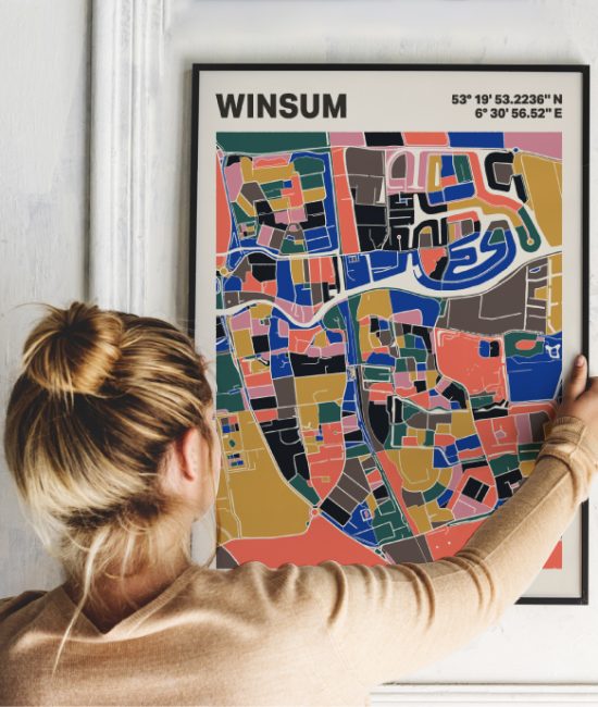Plattegrond poster Licht Winsum mozaiek stl 05 1 | Funky Fellow