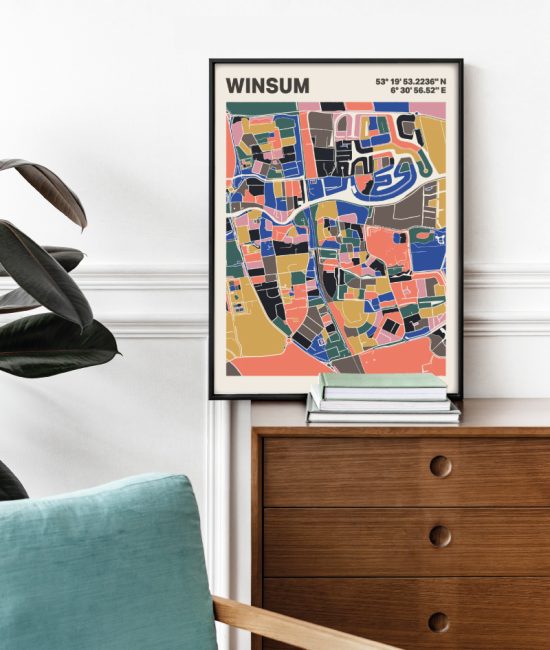 Plattegrond poster Licht Winsum mozaiek stl 05 2 | Funky Fellow