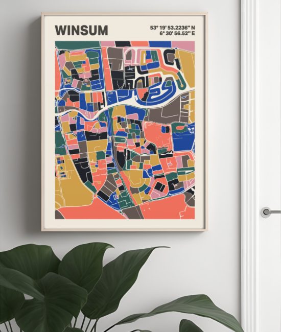Plattegrond poster Licht Winsum mozaiek stl 05 4 | Funky Fellow
