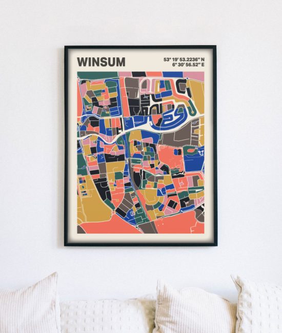 Plattegrond poster Licht Winsum mozaiek stl 05 5 | Funky Fellow