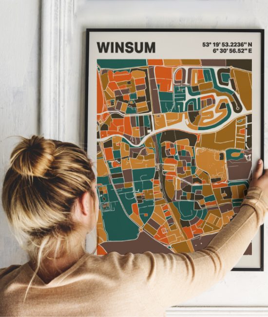 Plattegrond poster Licht Winsum mozaiek stl 06 1 | Funky Fellow