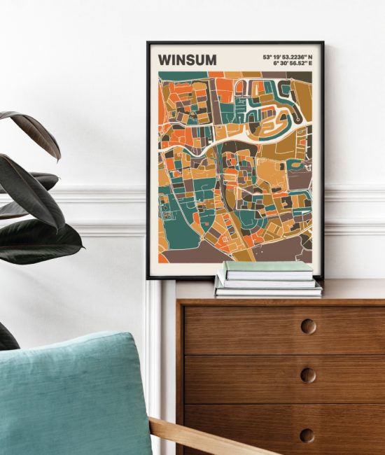 Plattegrond poster Licht Winsum mozaiek stl 06 2 | Funky Fellow
