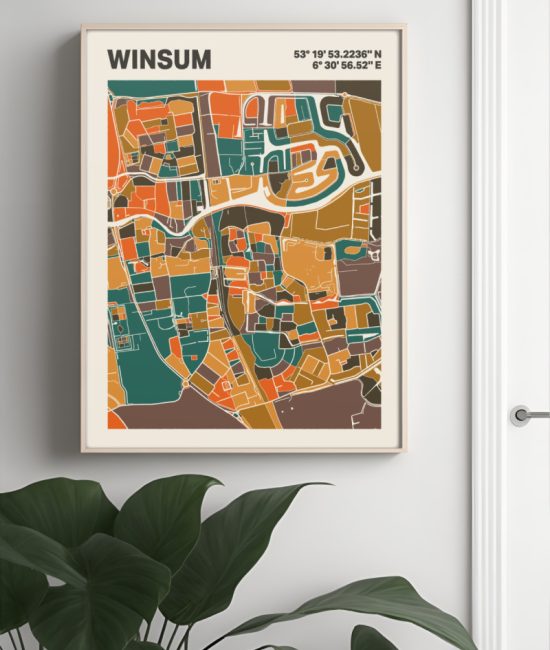 Plattegrond poster Licht Winsum mozaiek stl 06 4 | Funky Fellow