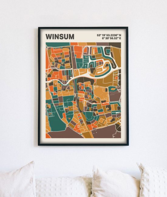 Plattegrond poster Licht Winsum mozaiek stl 06 5 | Funky Fellow