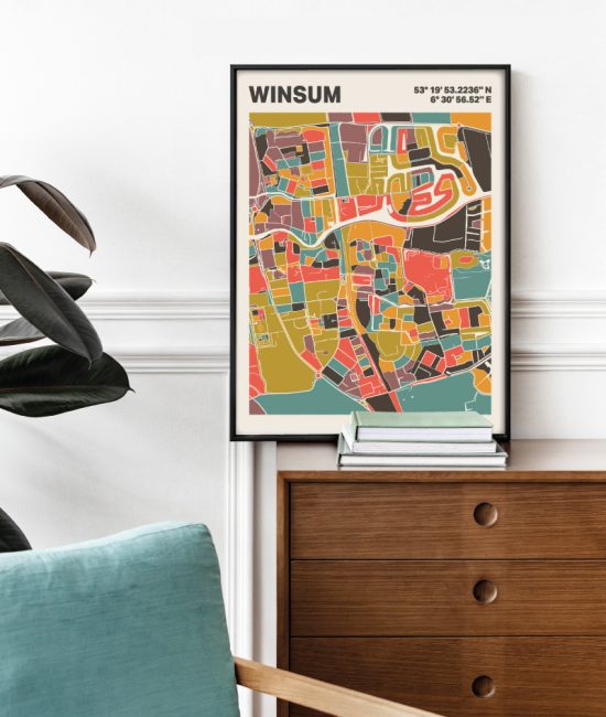 Plattegrond poster Licht Winsum mozaiek stl 07 2 | Funky Fellow