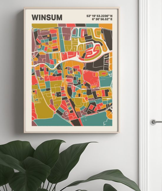 Plattegrond poster Licht Winsum mozaiek stl 07 4 | Funky Fellow