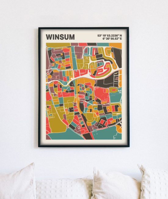 Plattegrond poster Licht Winsum mozaiek stl 07 5 | Funky Fellow