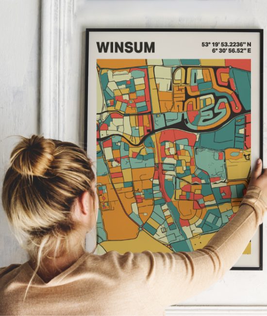 Plattegrond poster Licht Winsum mozaiek stl 08 1 | Funky Fellow