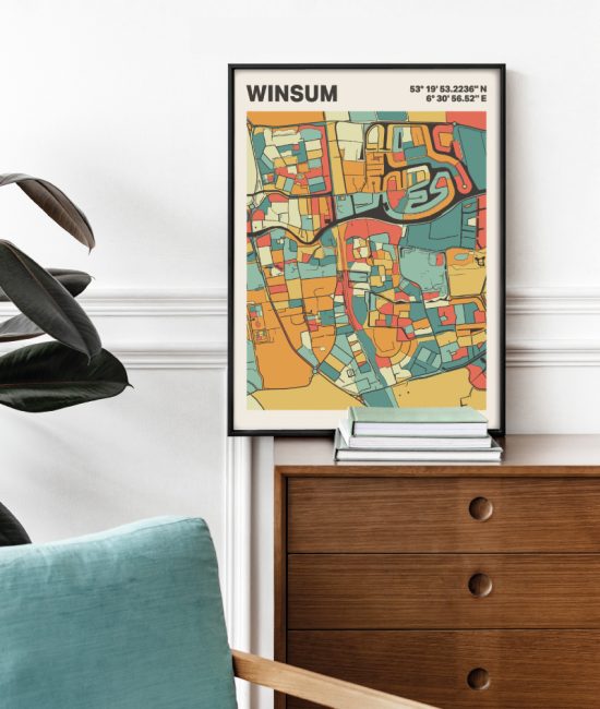 Plattegrond poster Licht Winsum mozaiek stl 08 2 | Funky Fellow
