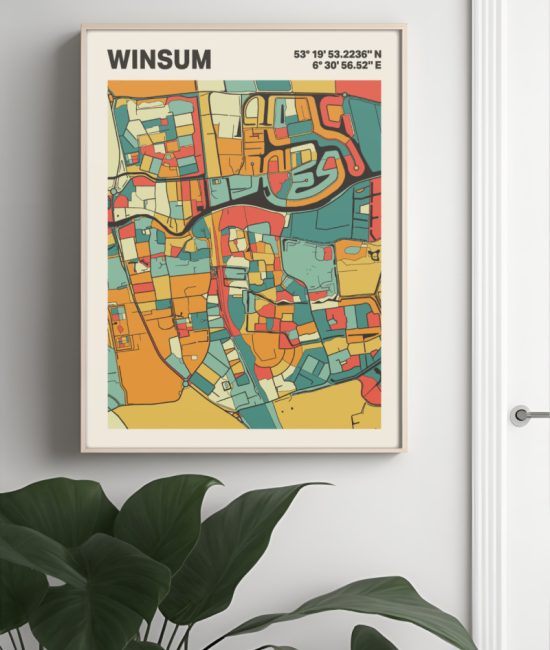 Plattegrond poster Licht Winsum mozaiek stl 08 4 | Funky Fellow