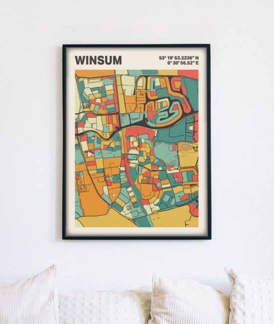 Plattegrond poster Licht Winsum mozaiek stl 08 5 | Funky Fellow