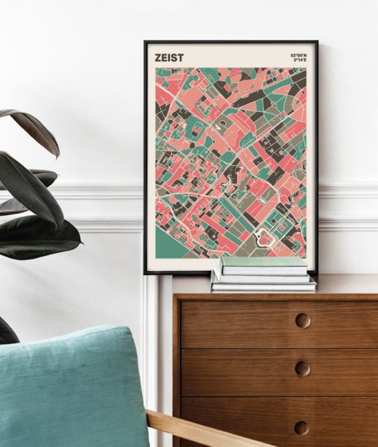 Plattegrond poster Licht Zeist mozaiek stl 02 Mockup stoel kast lijst 03 | Funky Fellow