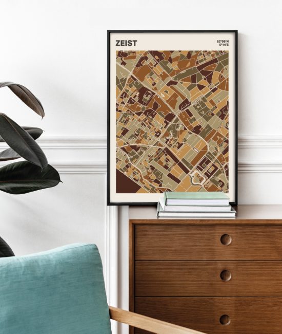 Plattegrond poster Licht Zeist mozaiek stl 03 Mockup stoel kast lijst 03 | Funky Fellow