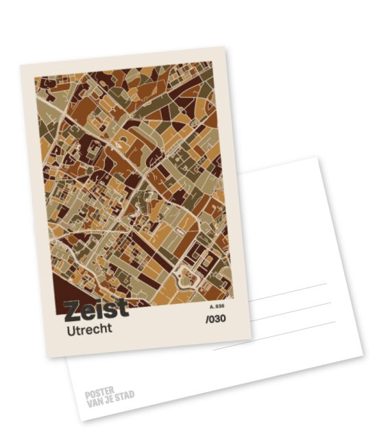 Plattegrond poster Licht Zeist mozaiek stl 03 mockup A6 schaduw voor en achter | Funky Fellow