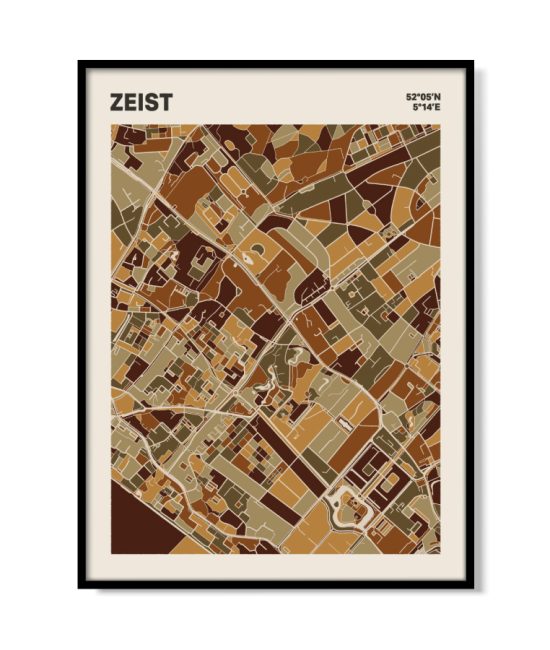 Plattegrond poster Licht Zeist mozaiek stl 03 mockup lijst 05 | Funky Fellow