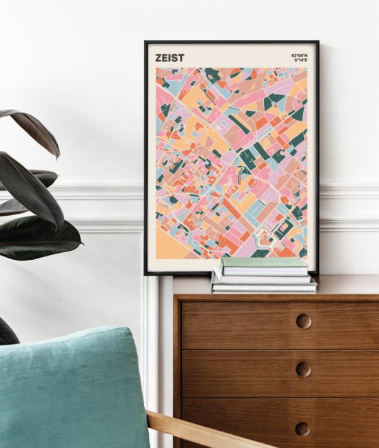 Plattegrond poster Licht Zeist mozaiek stl 04 Mockup stoel kast lijst 03 | Funky Fellow