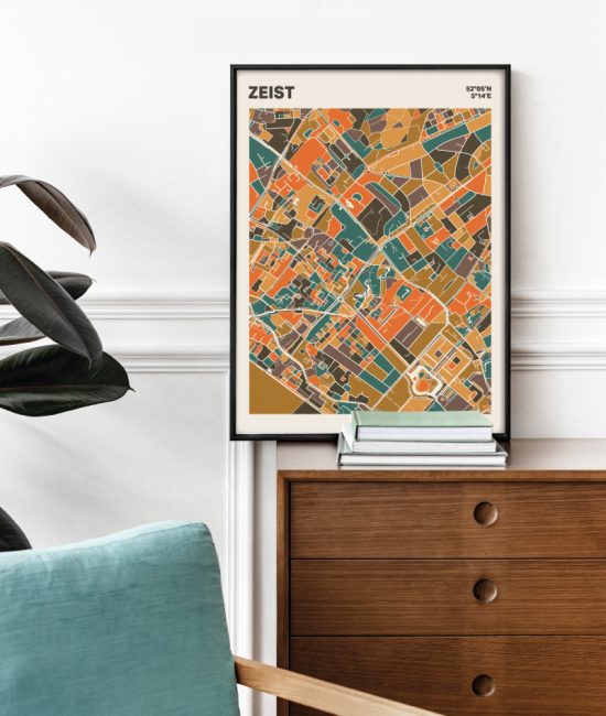 Plattegrond poster Licht Zeist mozaiek stl 06 Mockup stoel kast lijst 03 | Funky Fellow