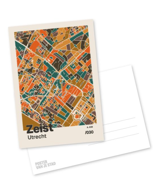Plattegrond poster Licht Zeist mozaiek stl 06 mockup A6 schaduw voor en achter | Funky Fellow