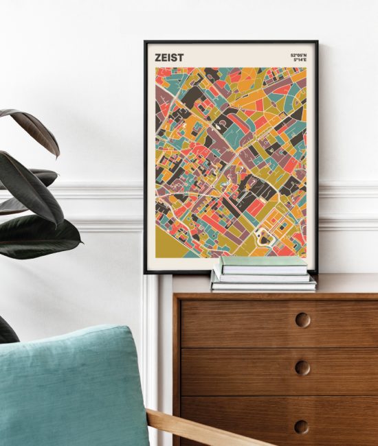 Plattegrond poster Licht Zeist mozaiek stl 07 Mockup stoel kast lijst 03 | Funky Fellow