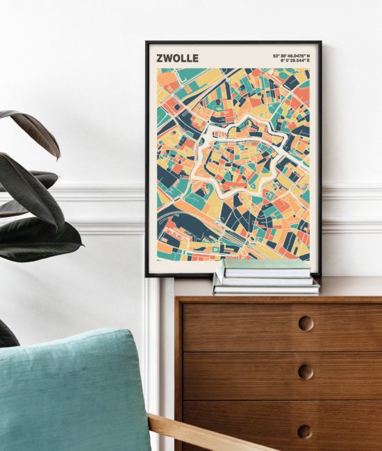 Plattegrond poster Licht Zwolle mozaiek stl 01 1 | Funky Fellow