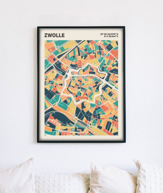 Plattegrond poster Licht Zwolle mozaiek stl 01 4 | Funky Fellow
