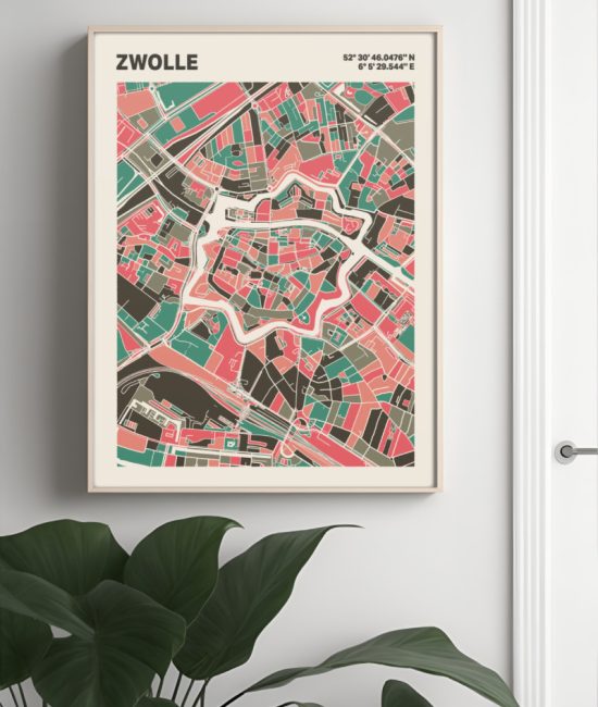 Plattegrond poster Licht Zwolle mozaiek stl 02 3 | Funky Fellow