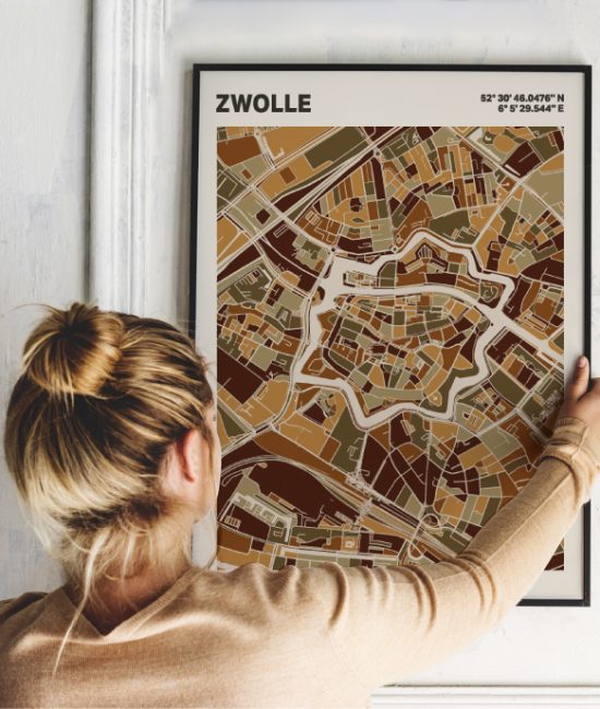 Plattegrond poster Licht Zwolle mozaiek stl 03 1 | Funky Fellow