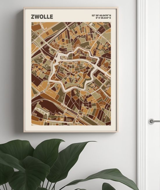 Plattegrond poster Licht Zwolle mozaiek stl 03 4 | Funky Fellow