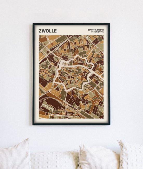 Plattegrond poster Licht Zwolle mozaiek stl 03 5 | Funky Fellow