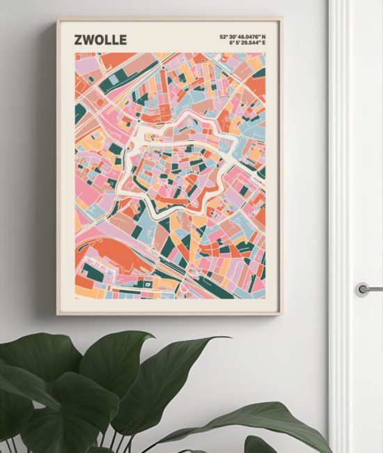 Plattegrond poster Licht Zwolle mozaiek stl 04 3 | Funky Fellow