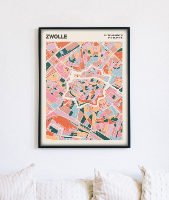 Plattegrond poster Licht Zwolle mozaiek stl 04 4 | Funky Fellow