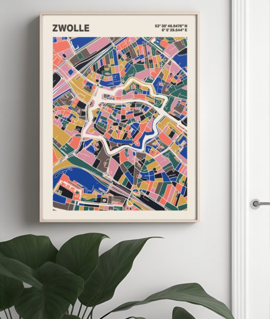 Plattegrond poster Licht Zwolle mozaiek stl 05 3 | Funky Fellow