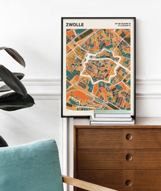 Plattegrond poster Licht Zwolle mozaiek stl 06 1 | Funky Fellow