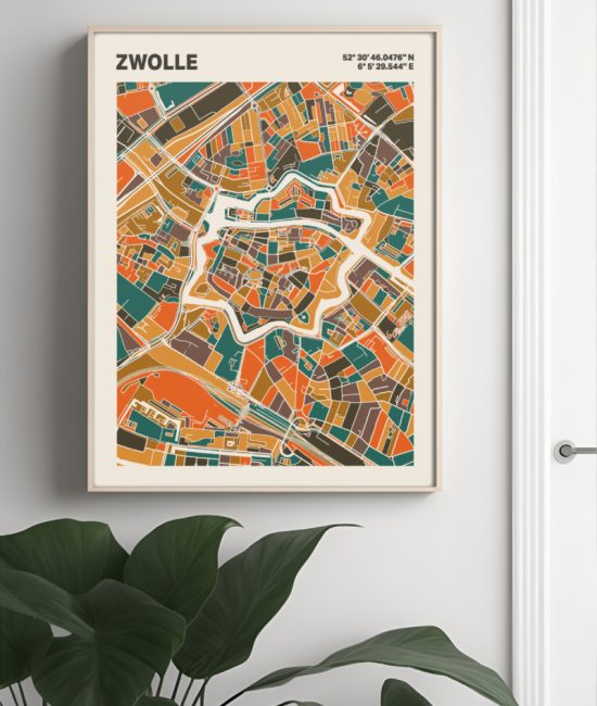 Plattegrond poster Licht Zwolle mozaiek stl 06 3 | Funky Fellow